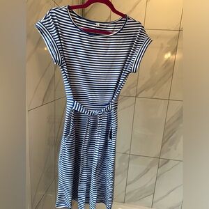 Blue and White Striped Dress - Size Medium